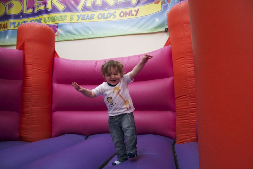 Ben on the bouncy castle