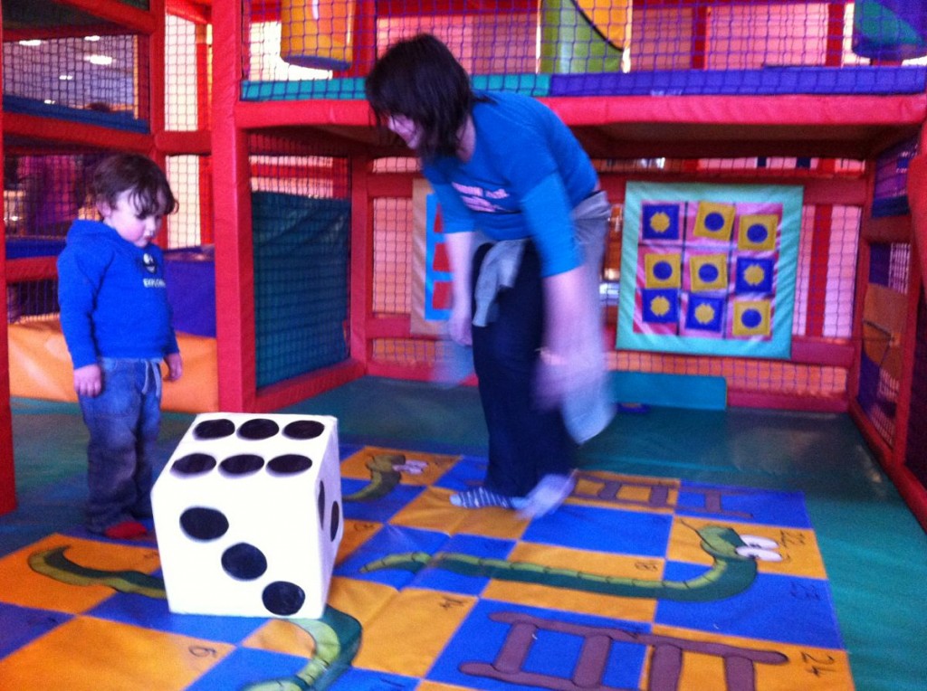 Giant dice in the soft play
